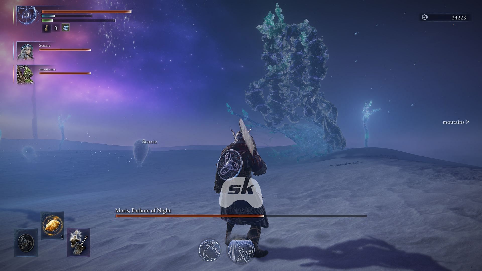 We also tried it with the Ironeye, Wylder, and Revanent formation to take down the boss (Image via Sportskeeda Gaming || FromSoftware)